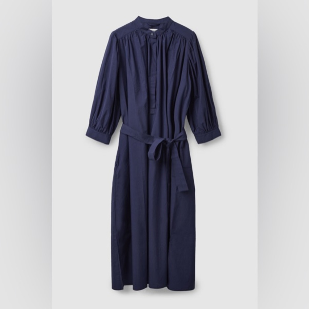 COS puff sleeve belted dress